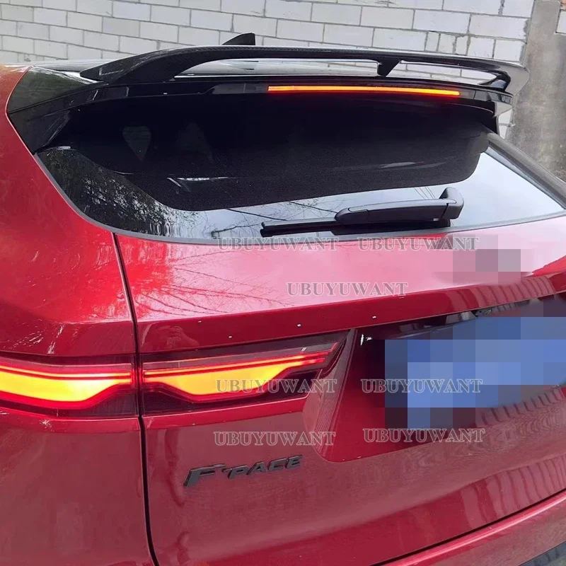 For Jaguar F PACE 2016 2017 2018 2019 2020 Car Styling REAL Carbon Fiber Rear Roof Spoiler Wing Trunk Lip Boot Cover Car Styling