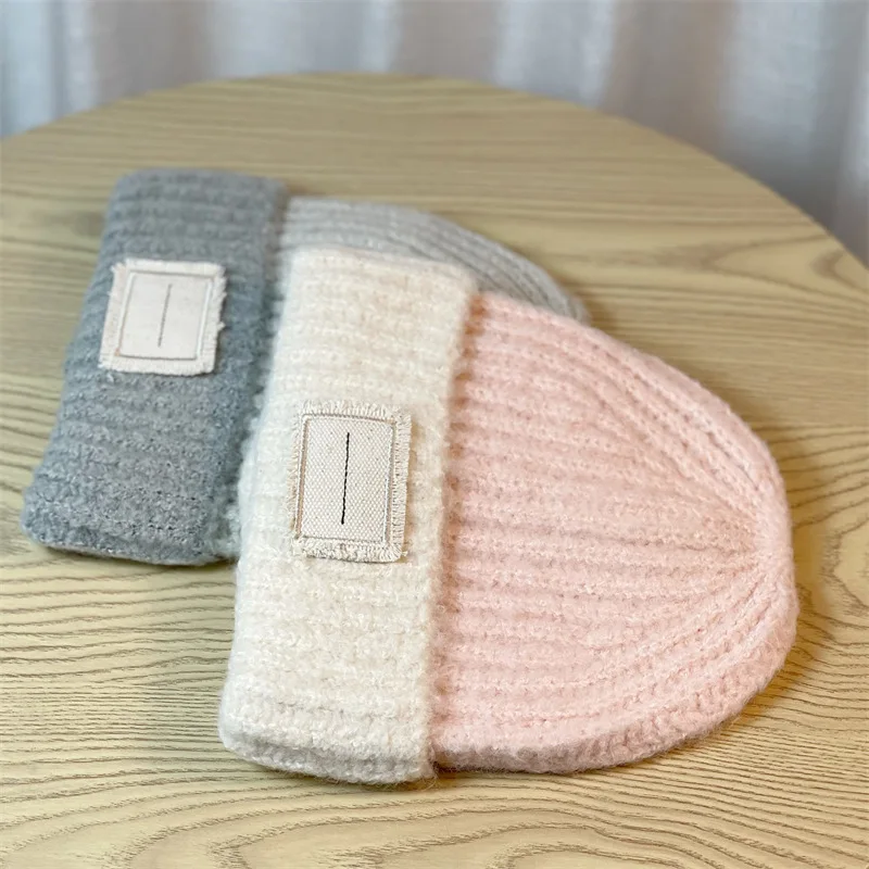 2023Autumn Winter New Women's Hat Trend Plush WarmSoft Sticky Pullover Hat Show Face Small ins Knitted Cold Resistant Woolen Hat