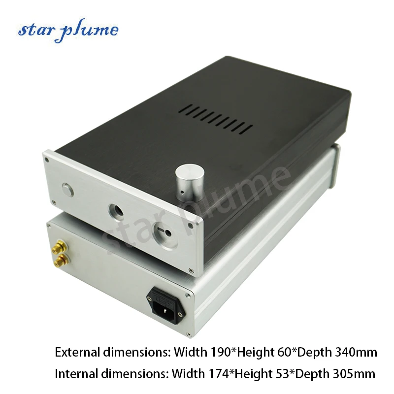 (190*60*340mm) All-aluminum Power Amplifier Case Preamplifier Chassis Mini Headphone Amplifier Chassis Shell DIY Box