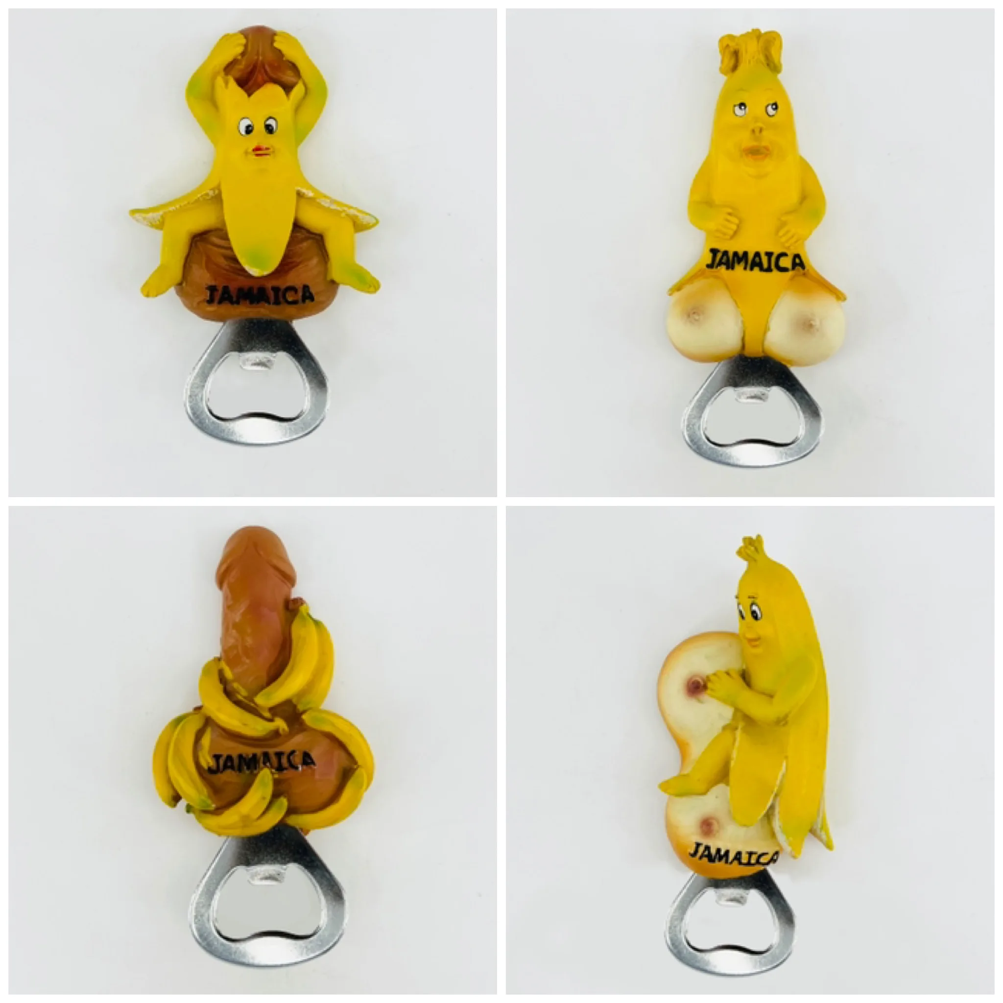 Funny Banana Resin Magnet Fridge Magnet Bottle Opener, Caribbean Jamaica Travel Souvenirs