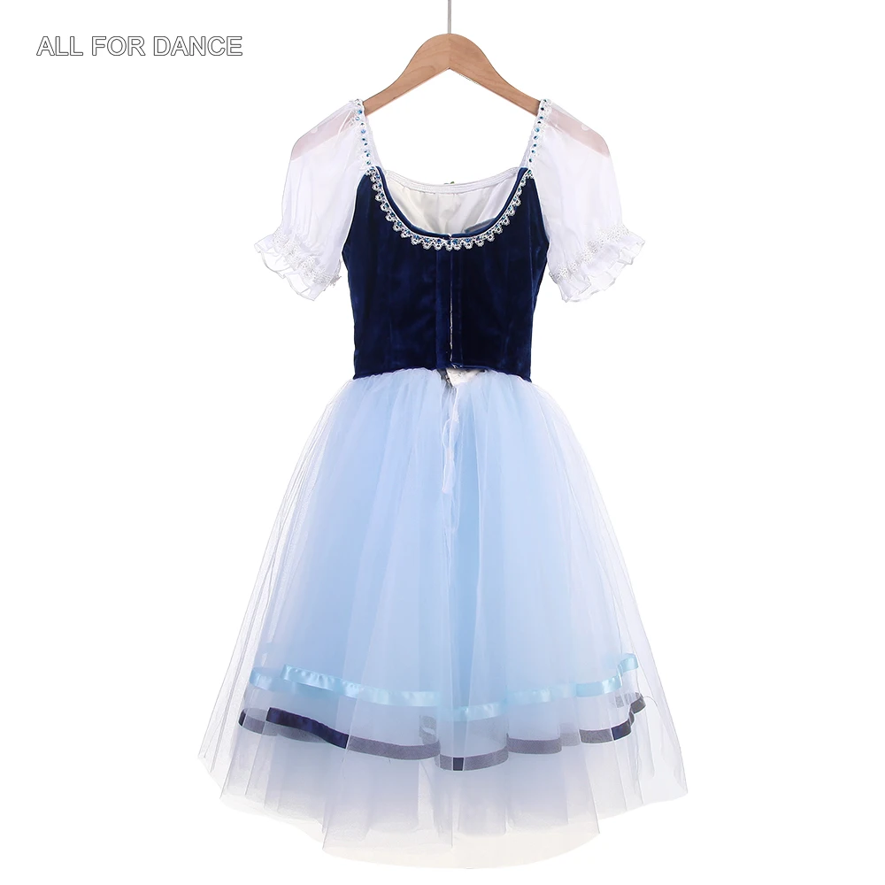 B24107 Customized Navy Blue Professional Ballet Tutu Length Romantic Ballet Tutu Girls & Women Stage Performance Dance Costumes