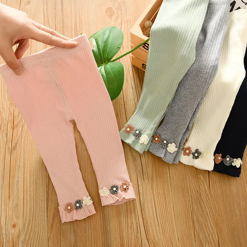 

Autumn Thin Section Baby Girl Leggings Girls Ninth Pants Korean Version Children's Trousers Leggings Outer Wear Pants Pants