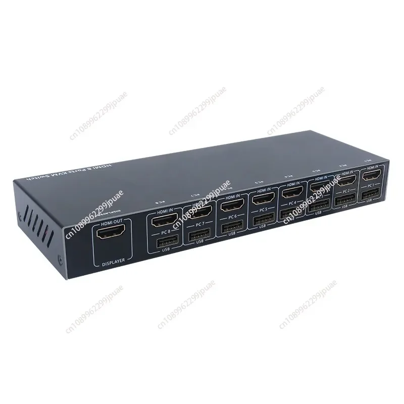 8 Ports HDMI KVM Switcher 8 IN 1 Out HDMI USB Switch Splitter for Sharing Keyboard Mouse Adaptive