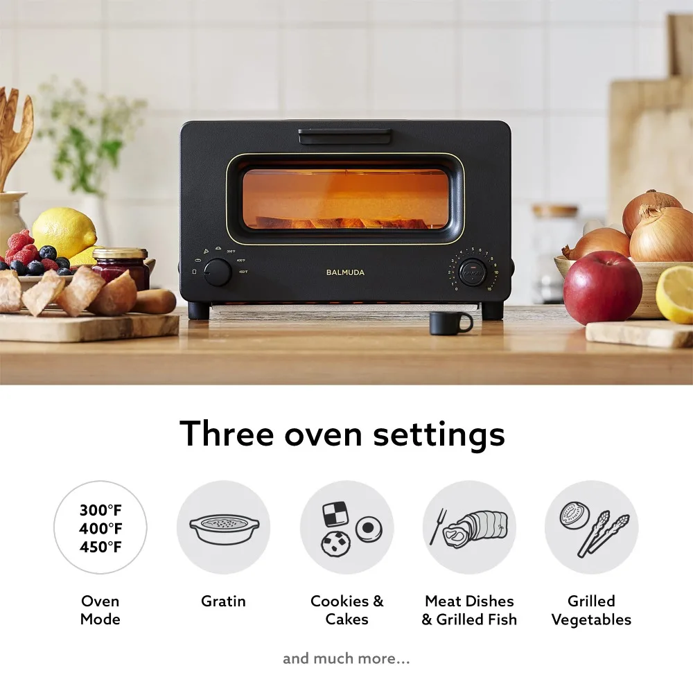 Steam Oven Toaster | 5 Cooking Modes - Sandwich Bread, Artisan Bread, Pizza, Pastry, Oven | Compact Design | Baking Pan