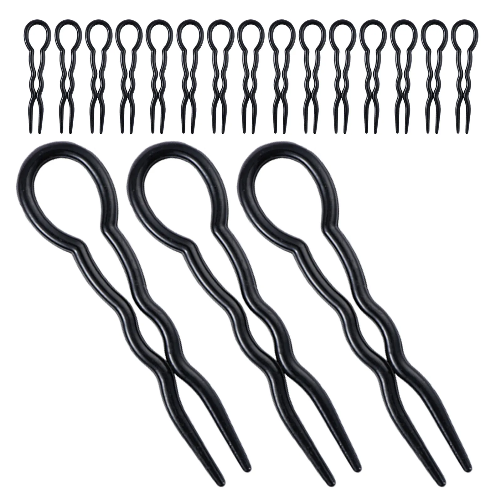 30Pcs U Shaped Hair Clips Plastic Minimalist French Bun Pins for Women Hair Bun Accessories Comfortable Wave Hairpin Styling