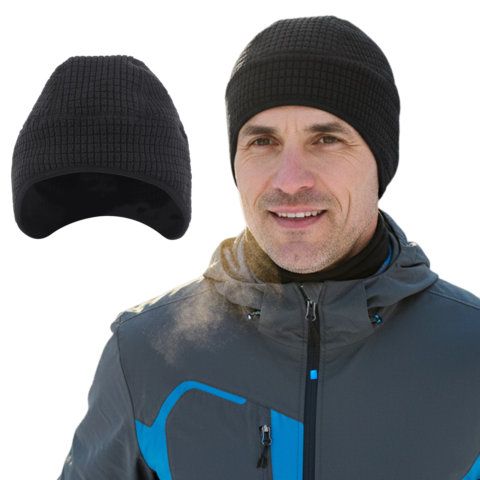 قبعة شتوية ببطانة على شكل جمجمة من الصوف لركوب الدراجات للرجال في الهواء الطلق