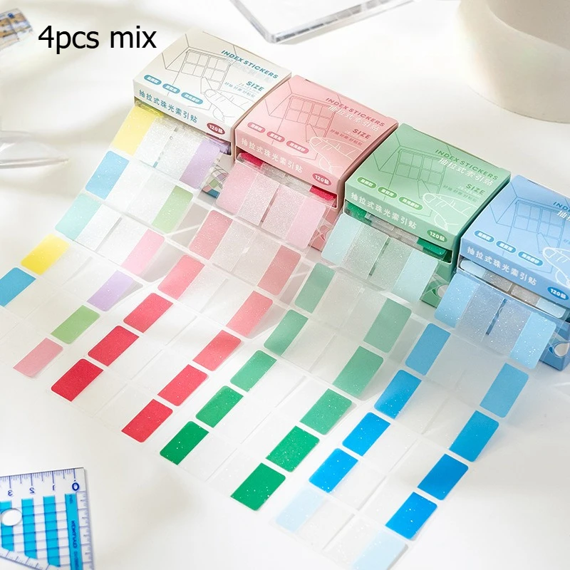 

Наклейки для блокнота с маркерами для студентов, красивый перламутровый стиль Ins, липкие заметки для заметок, офисные школьные принадлежности, милые
