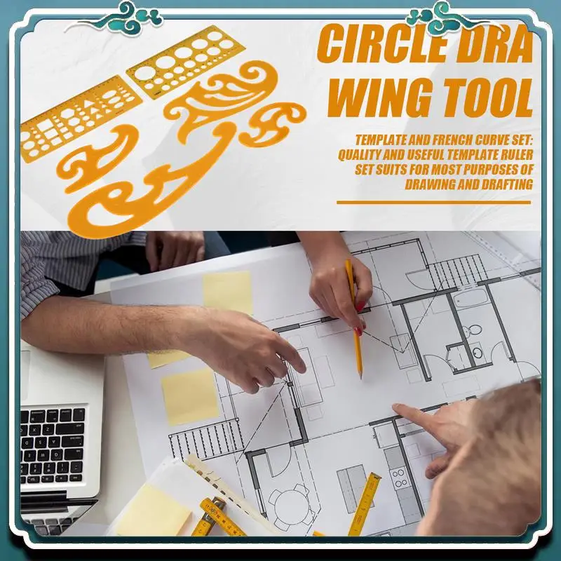 

Простота в использовании, 6-компонентный набор французских кривых и шаблонов, набор линеек для рисования, шаблон для рисования, круглые шаблоны для личного рисования и черчения