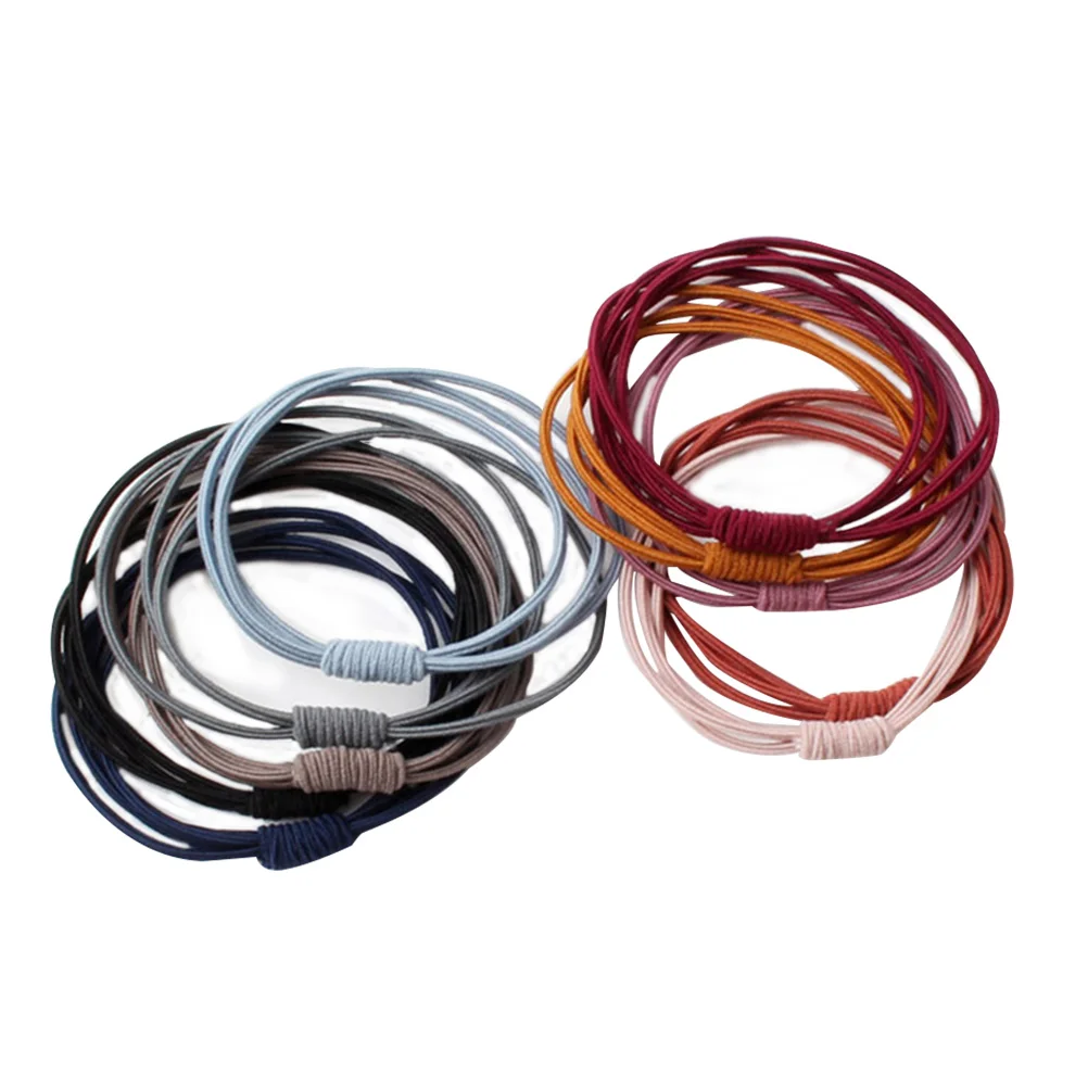 

10Pcs Hair Ties Set Stylish Elastic Hair Rings for Girls Simple Design Stretch Holders Perfect for Everyday Use Women Gift