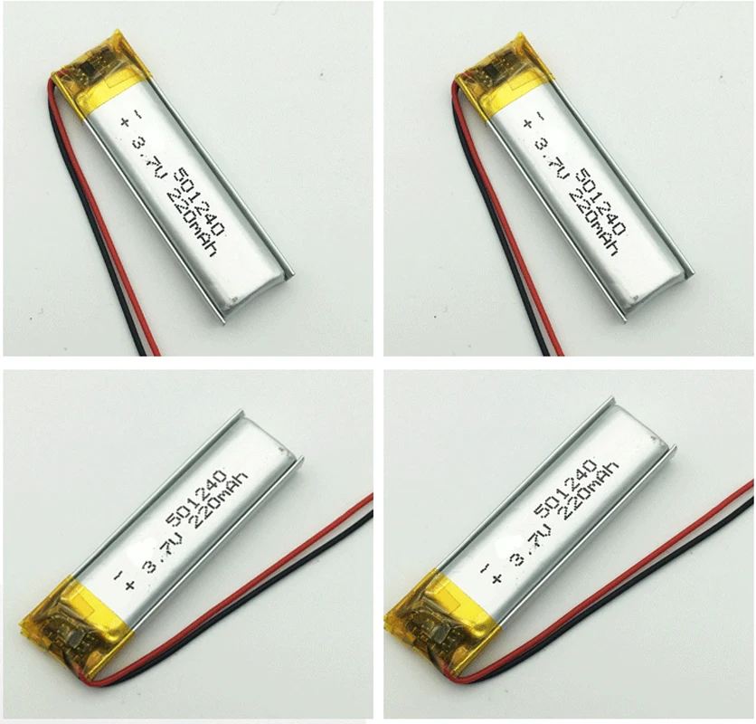 501240 220mah 3.7V Lithium Polymer Battery For Bluetooth Headset Speaker Reading Pen LED Light Rechargeable Li-polymer Batteries