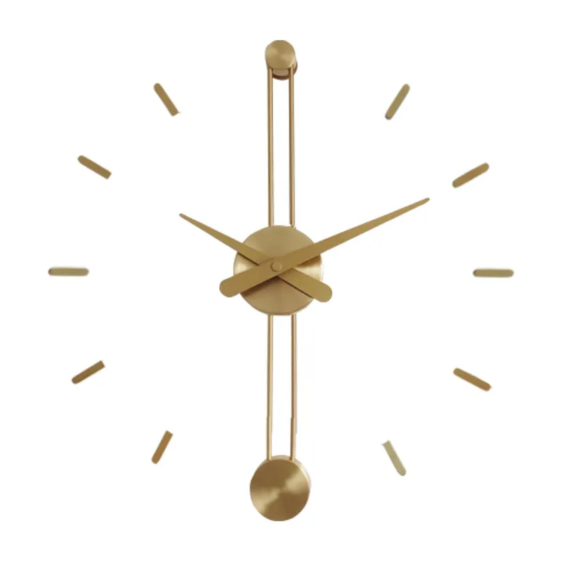Modern Simple Wall Clocks Light Luxury Brass Wall Watch Living Room Creative Fashion Silent Clock Home Decoration Accessories