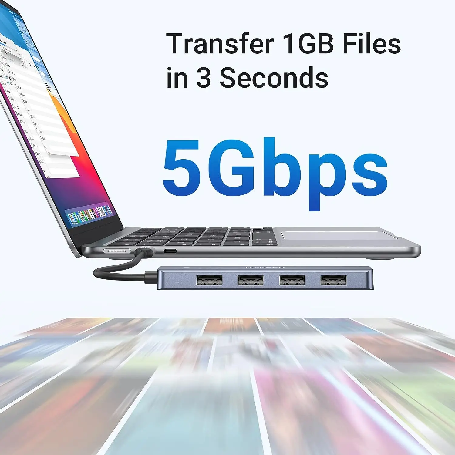 UGREEN USB C Hub Divisor alimentado de 4 puertos para computadora portátil