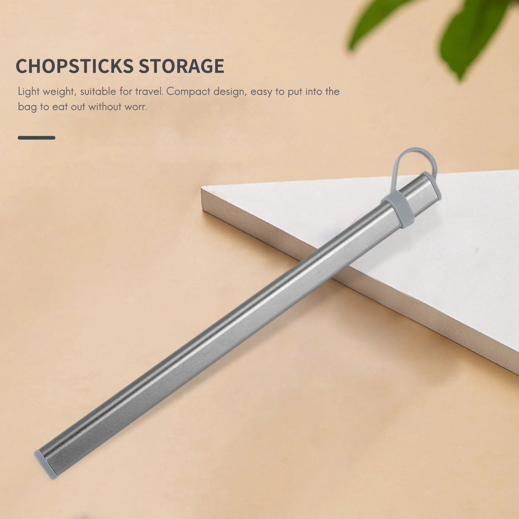 Chopsticks Storage Tubes Aluminum Alloy Box Case for Titanium Chopsticks Storage Box Without Chopsticks Gray