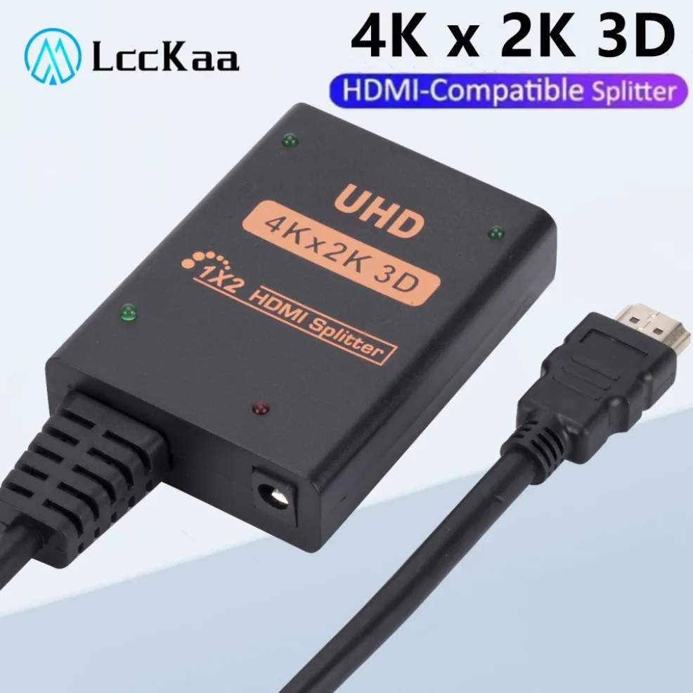 4K HDMI Splitter HDMI Splitters 1 in 2 Out Video Distributeur Versterker 1x2 Dual Display voor HDMI Box PC Monitor Projector Laptop