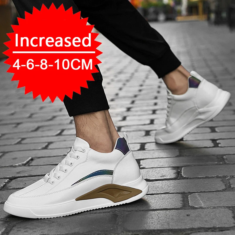 New Men Elevator Shoes 4/6/8CM Invisible Inner Heightening Shoe High Quality Genuine Leather Cowhide Outdoor Casual Sports Shoes