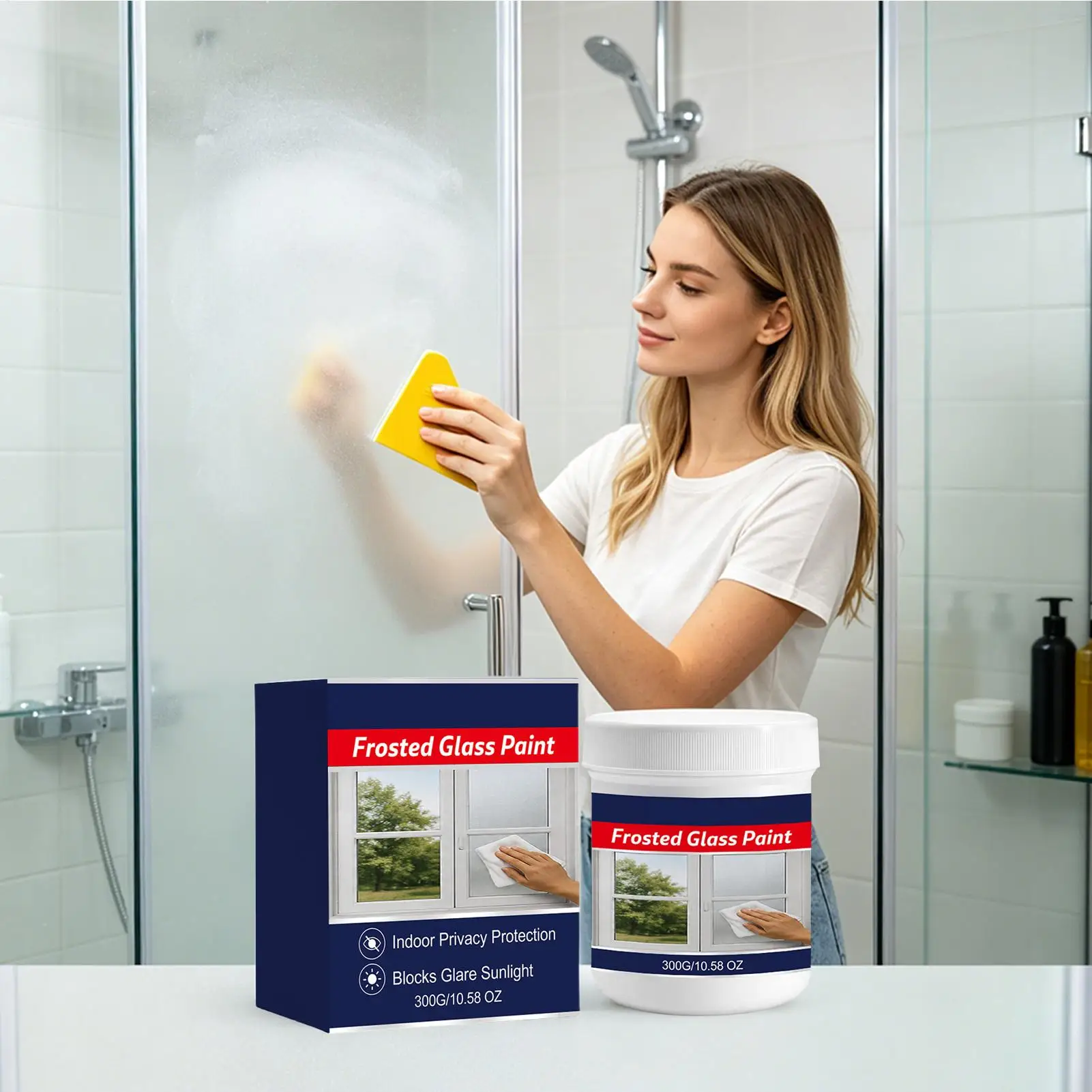Matte Glass Paint Opaque Glass Paint Bathroom Glass Window Sandblasting Special Water-based Coating Transparent Becomes Frosted