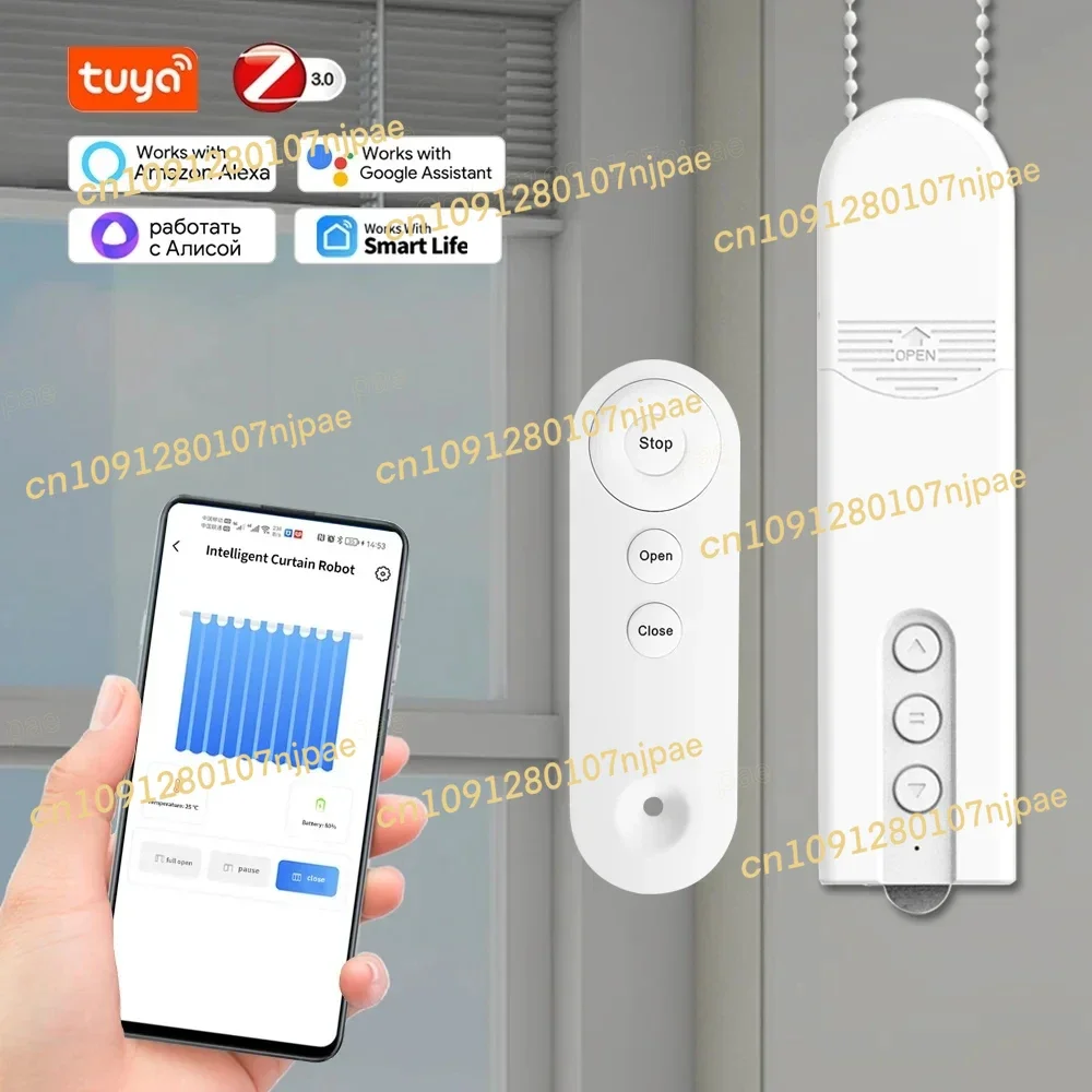 

Tuya zigbee Smart Electric Curtain Motor Motorized Chain Roller Blind Shade Shutter Drive app Remote Control Alexa/Google home