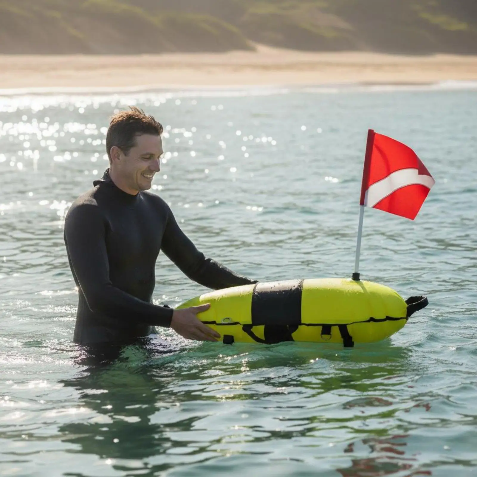 Inflatable Torpedo Buoy TPU Material Torpedo Buoy Quick Inflation for