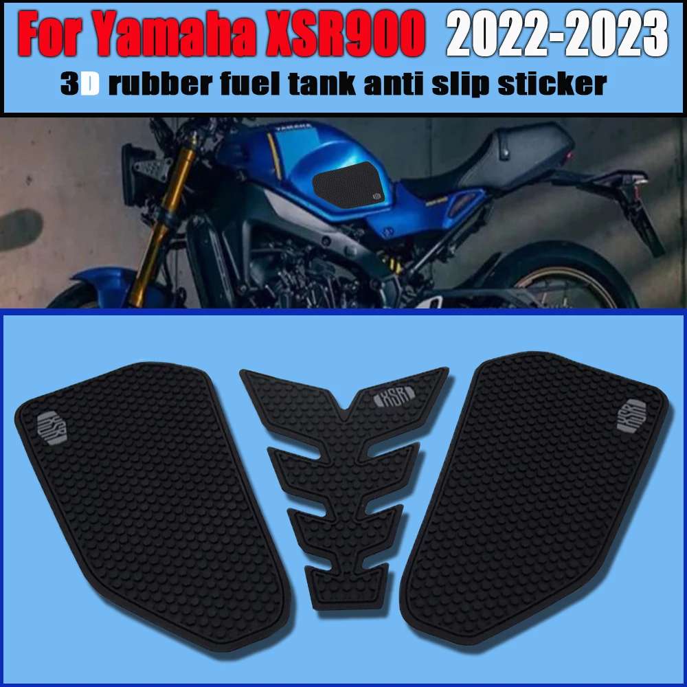 

Motorcycle Accessories Set of Black Logo Anti-Slip Fuel Tank Pad Kit Knee Pads New For Yamaha XSR900 xsr900 XSR 900 2022 2023