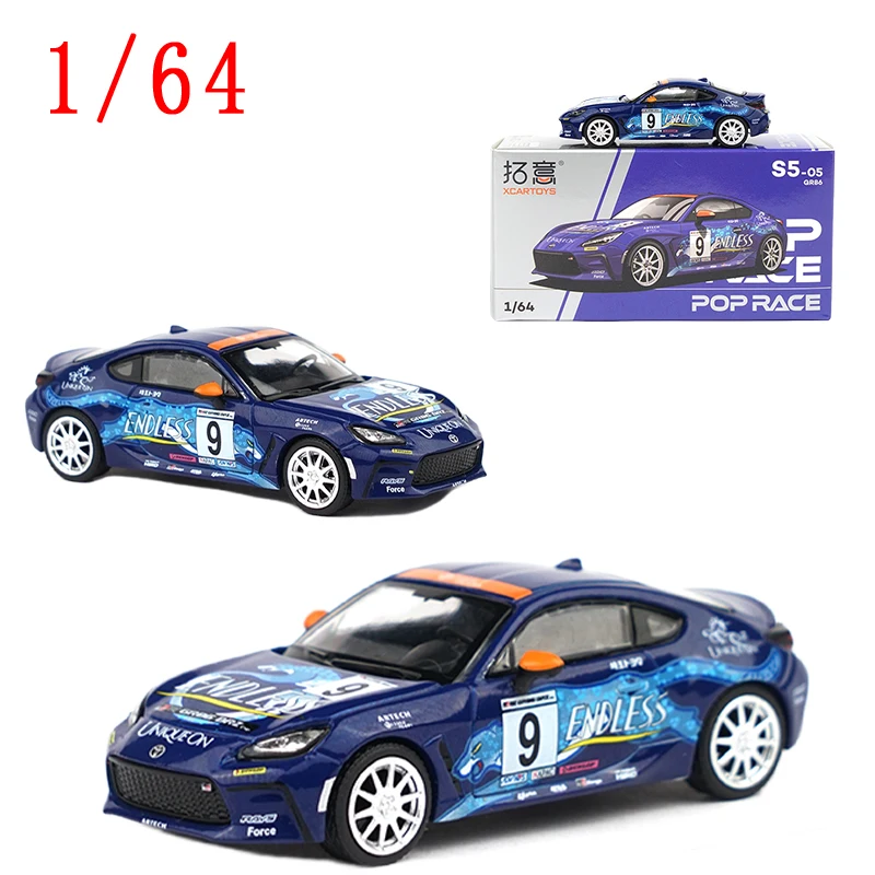 POPRACE Diecast 1/64 Scale Toyota Alloy Car Model Toyota GR86 ENDLESS S5-05 Play Vehicles Toys for Boys Gift Original Box
