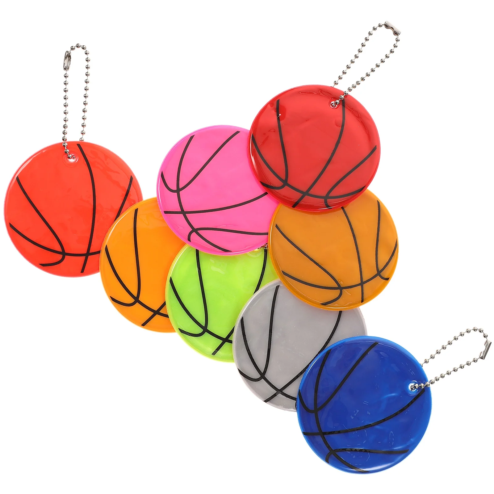 8 Pcs Basketball Reflective Pendant Warning Keychains Convenient Backpack for Baby Portable Reflectors Mini Bag Glow The Dark