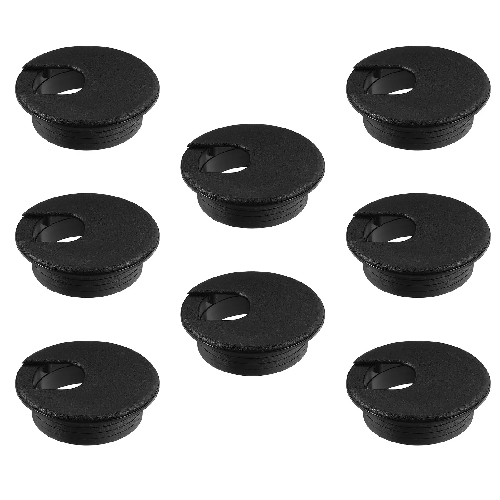 8Pcs Black Desk Cable Grommets 2 Inch U Shaped Hole Cover Desktop Cord Management Office Desk Wire Organizer Caps