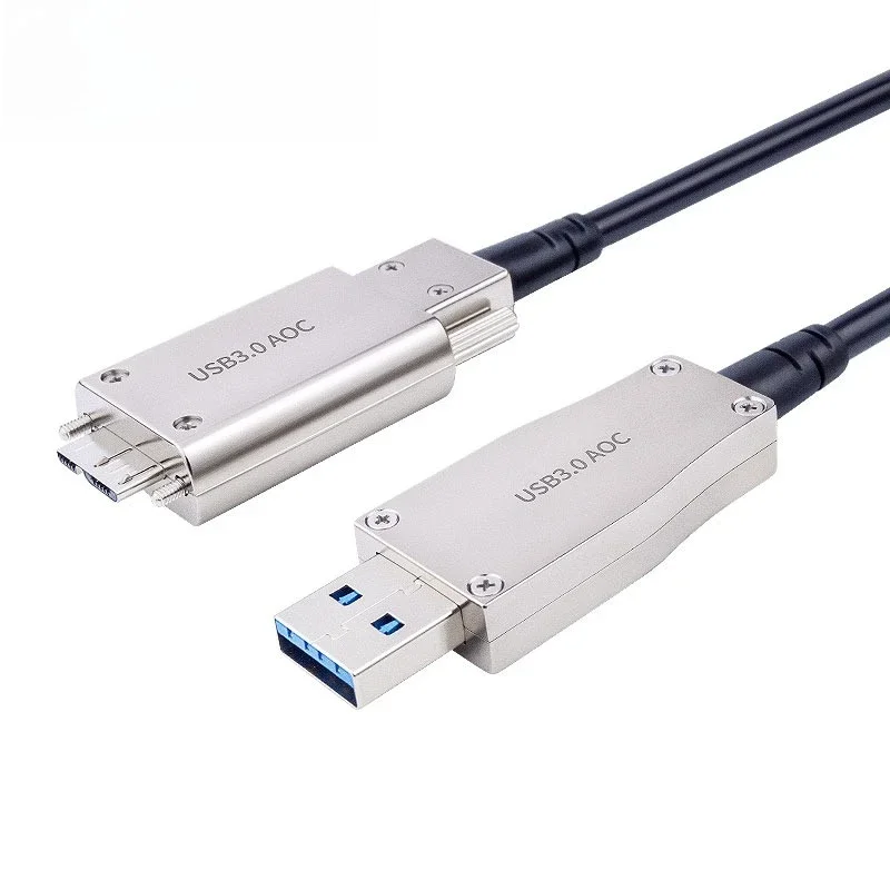 Fiber optic USB machine vision industrial camera Micro B data extension cable 5 meters