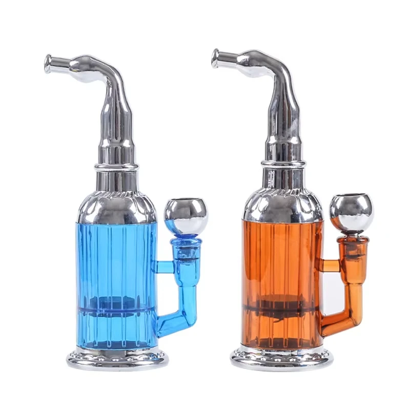 Newest Smoking Pipes Water Bottle-Shaped Portable Double Filter Tobacco Pipe Cigarette Bottle Best Smoking Gift for Men Women
