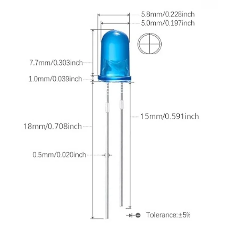AUKENIEN 500pcs 5MM LED light-emitting diode classification kit