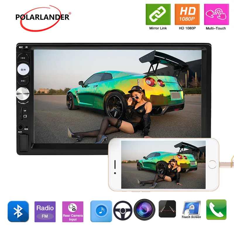 

Automotive multimedia Universal Apple Carplay Android Auto Stereo Receiver MirrorLink Capacitive Touch Screen Car Radio 2Din 7''