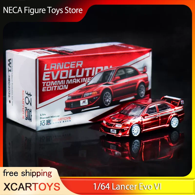 

XCARTOYS 1:64 Mitsubishi Lancer Evo VI Tommi Makinen Diecast Car Model Red Chrome Toy Gift for Adults & Fans In Stock