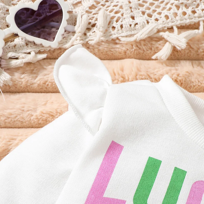 طقم ملابس للفتيات الصغيرات في اليوم الأيرلندي مطبوع عليه حروف وأكمام طويلة وتنورة من التول لملابس الخريف اللطيفة للأطفال