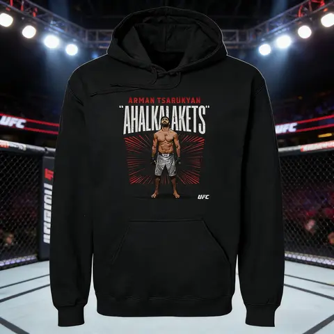 2026 Autumn/winter UFC Arman Tsarukyan Combat Graphic Hoodie Female Fashion Loose Casual Cotton Warm Sweatshirt Unisex Coat