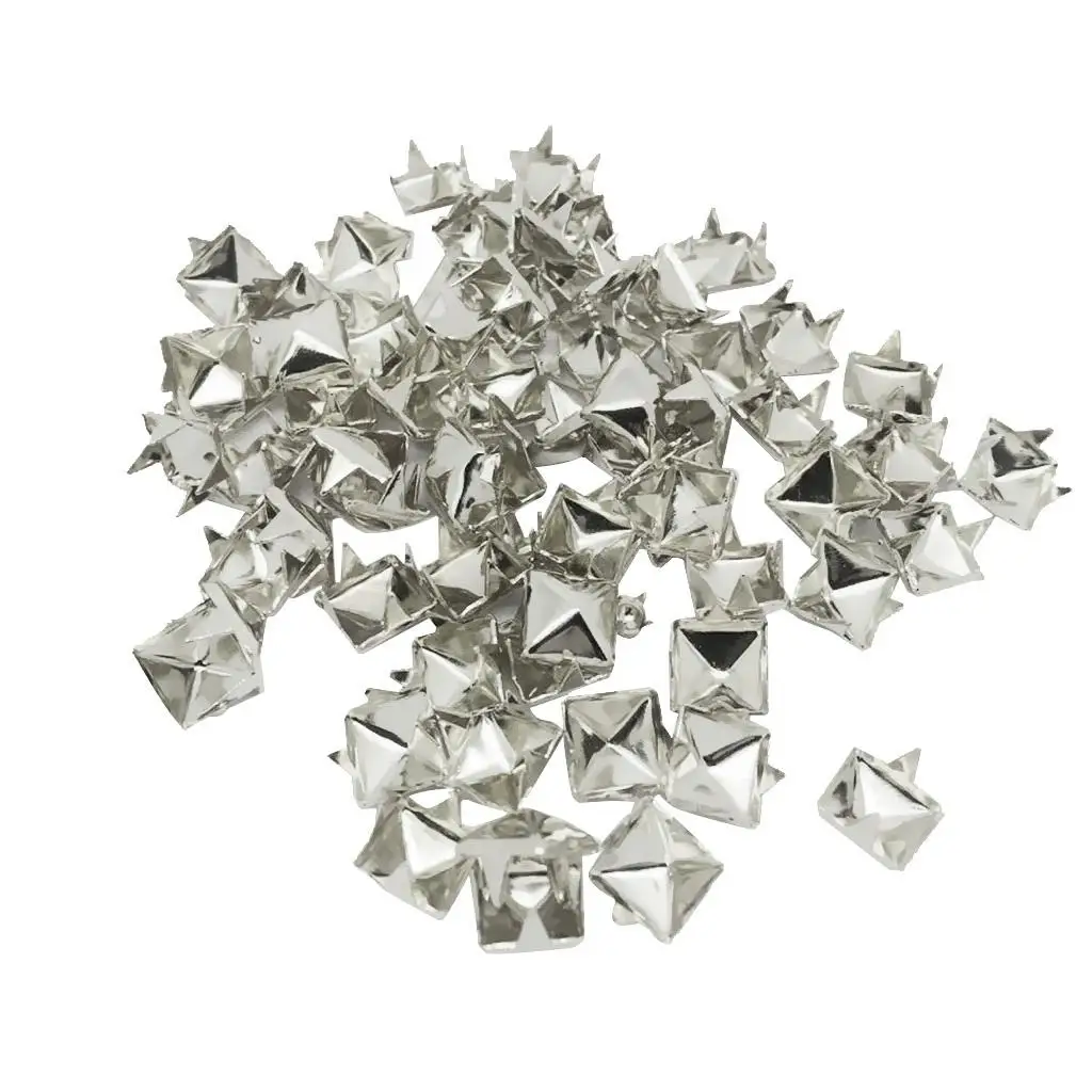 Pyramid Studs 7mm Alloy Square Rivets Leather Studs DIY Craft Spikes for Biker Gear Wristbands
