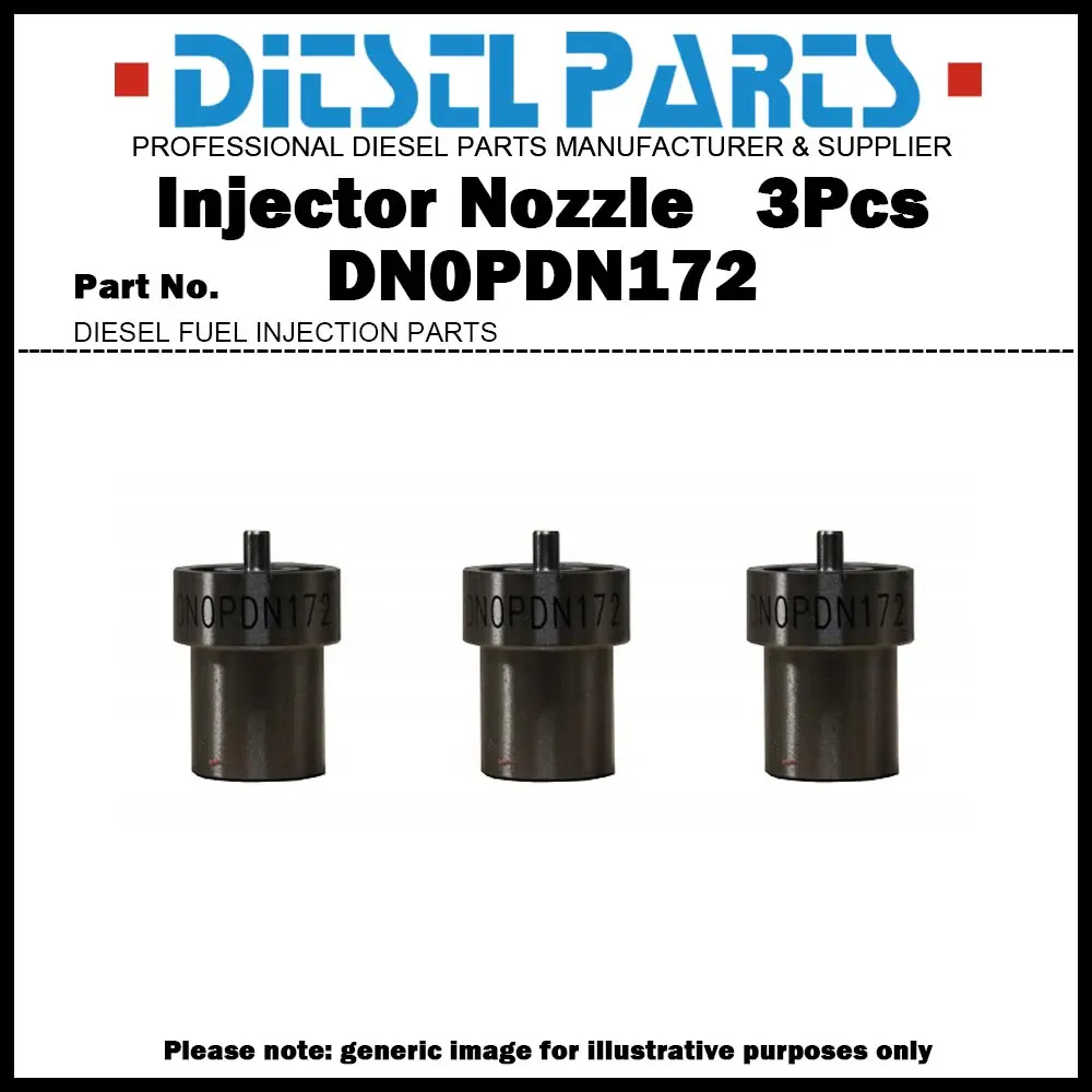 Комплект из 3 форсунок для дизельного топлива DN0PDN172 DNOPDN172 119620-53001 для Komatsu Yanmar 2D68 2D68E 3D68 3D68E 3D72 3D74 3D74E