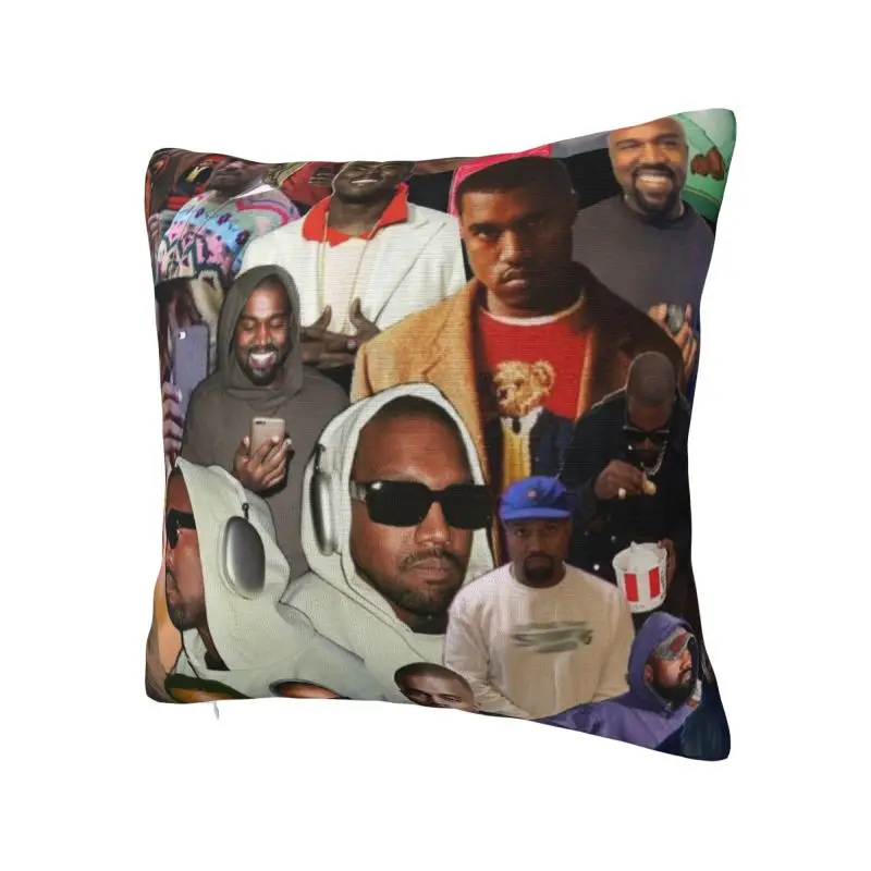 Funny Kanye West Collage Meme Cushion Cover 40x40 cm Polyester Soft Throw Pillow Case For Sofa ChairHome Decoration Pillowslip