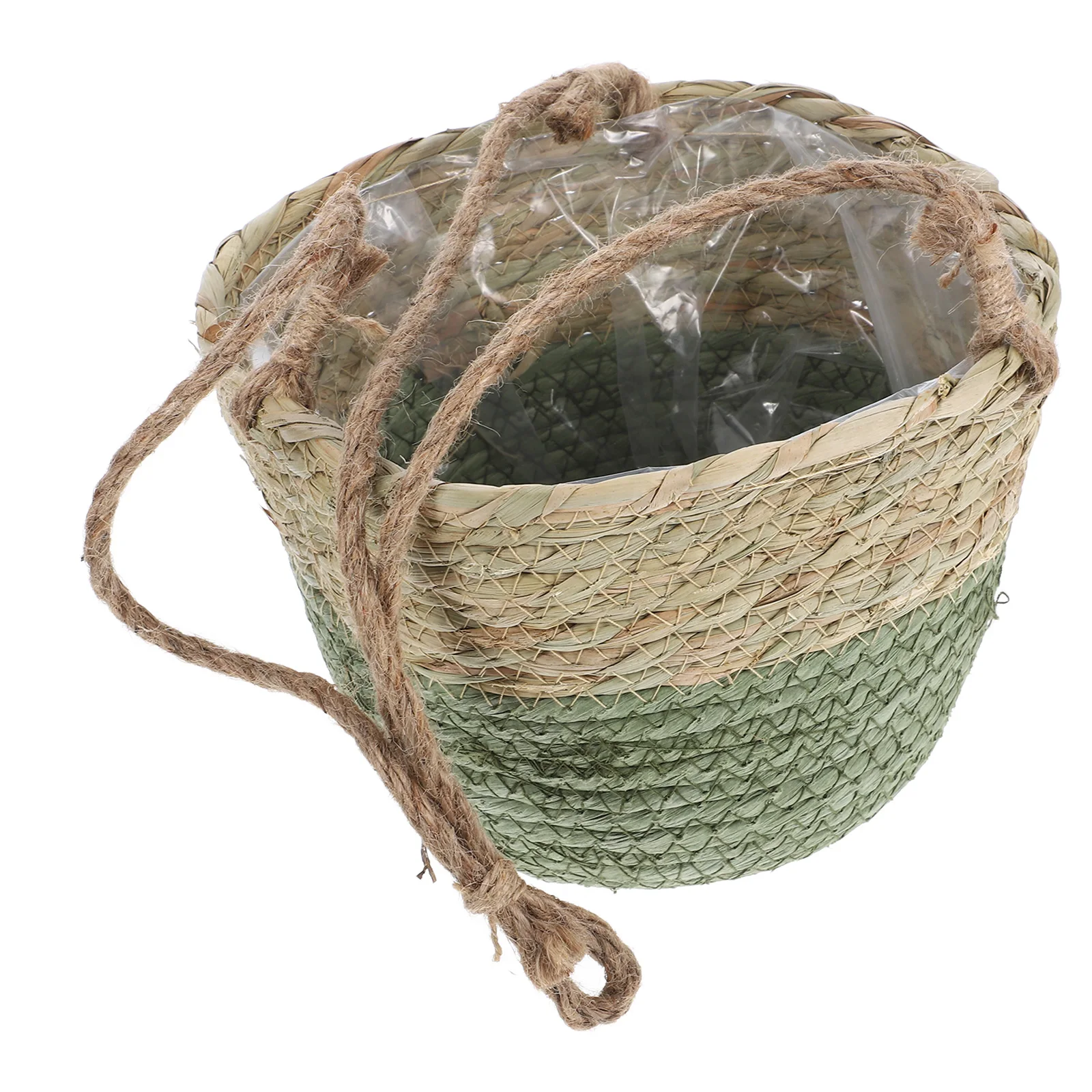 

Rattan Hanging Basket Flower Pot Straw Cattail Grass Plants Planters Baskets Decor Living Balcony Garden Storage