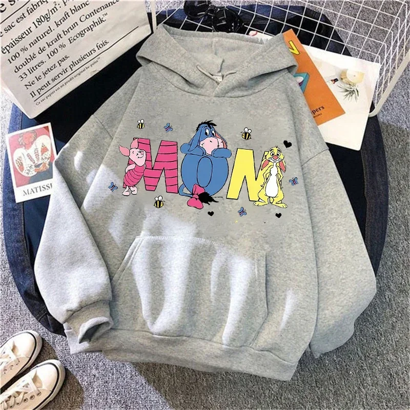 Disney Cartoon  DAD MOM Letters Graphic Hoodies Fashion Women Casual Hoodies Autumn Winter Harajuku Tops Simple Sweatshirts