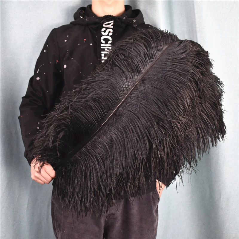 Black Ostrich Feathers for Decoration Plumes Decor 15-70cm Big Ostrich Feather Holiday Vase Party Table Centerpieces Accessories