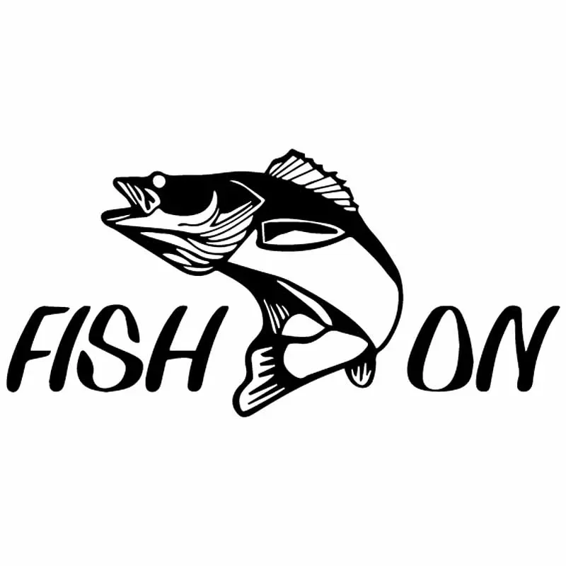 Fisherman Fish Decoration Decal Fashion Car Motorcycle Sticker Vinyl Pvc Motorcycle Car Decal Sticker, Black/white, 18cm*9cm