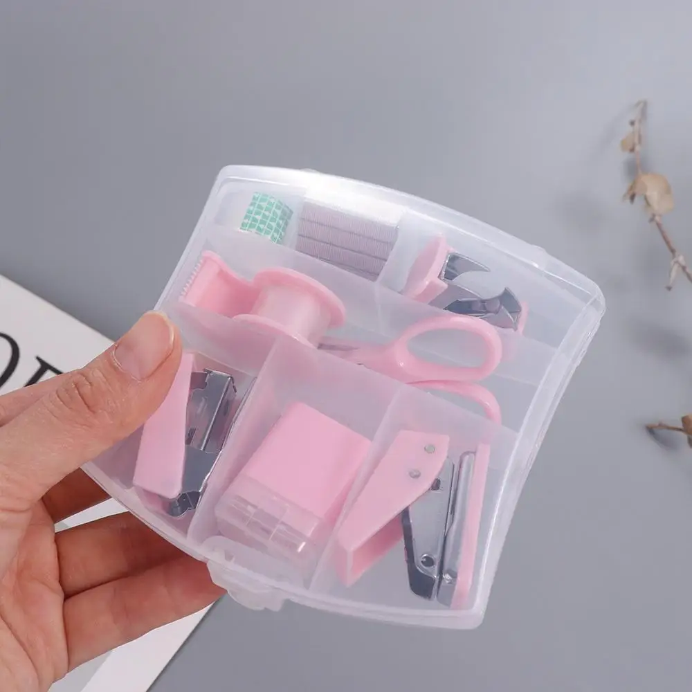 8 in 1 Scrapbooking Mini Stapler Staple Punch DIY Crafts Albums Stationery Tools Set Handcraft Punch Machine Kit Office Supplies