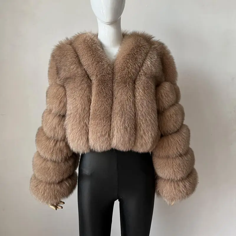 2023 New Short Style Real Fox Fur Coat Winter Woman Natural Warm Fashion Luxury