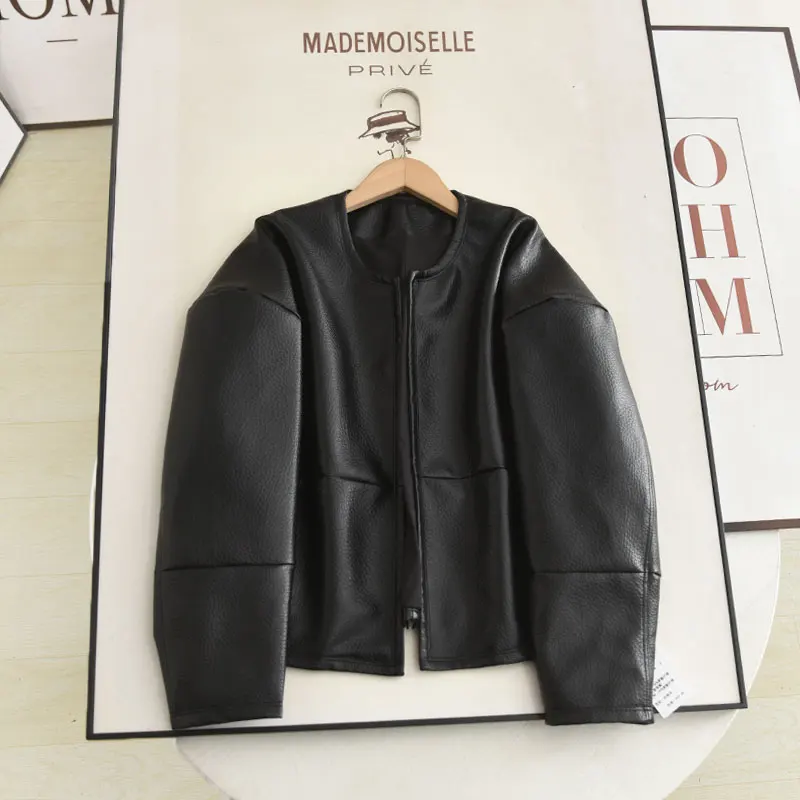 Casual sle feminino bla couro do plutônio jaet doce legal sle versátil emagrecimento outono inverno nova chegada retro temperamento