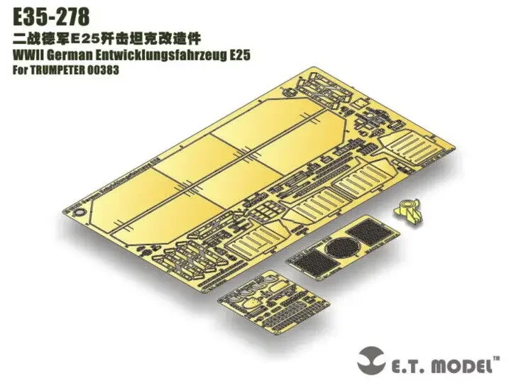 ET Model 1/35 E35-278 WWII German Entwicklungsfahrzeug E25 Detail Up part