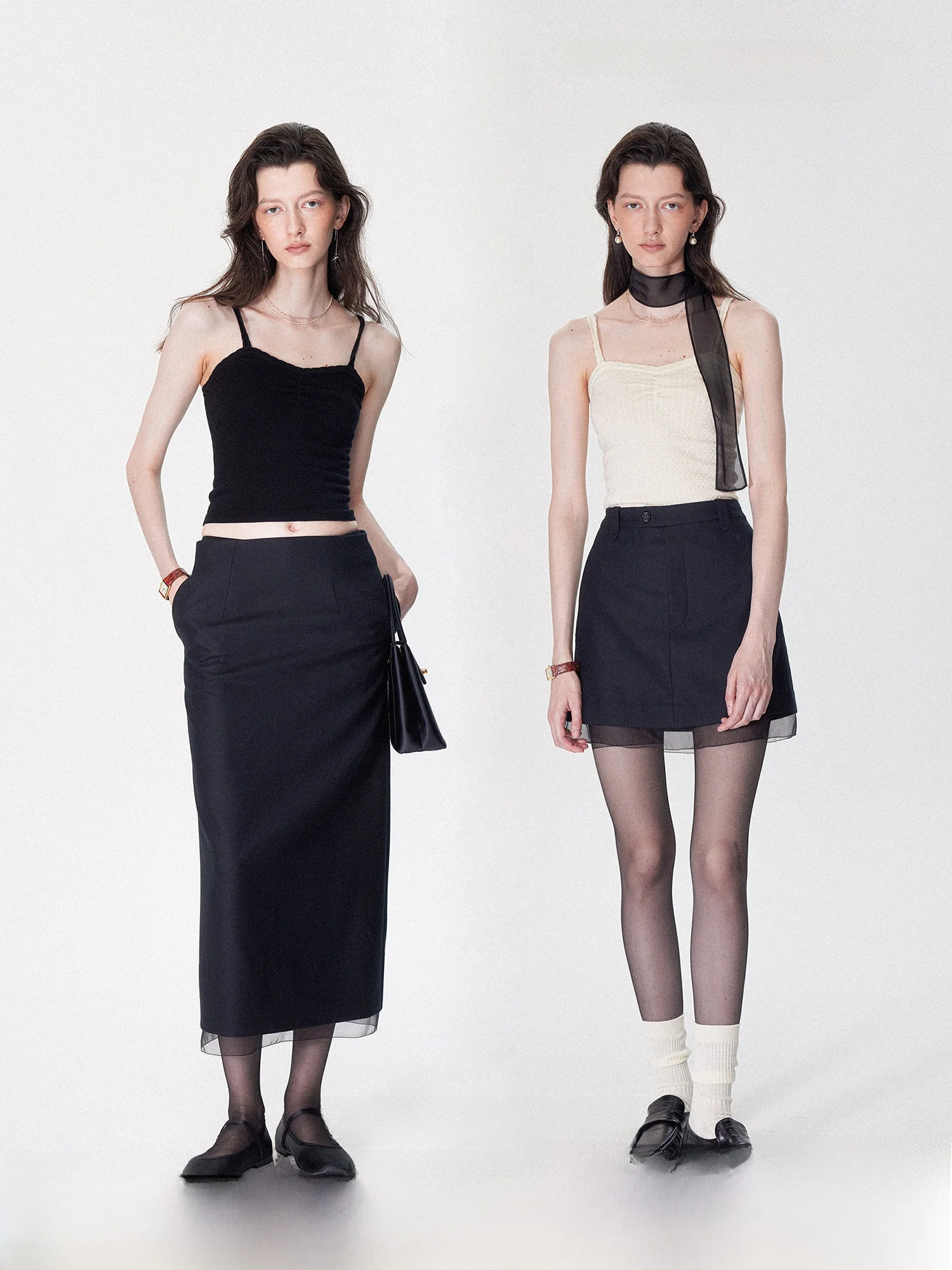 

Ele Classic Silk Wool Blend Ruffle Pleated Versatile SMORE RIVERS Women's Wrap Sle Csole Inner Wear Single Piece