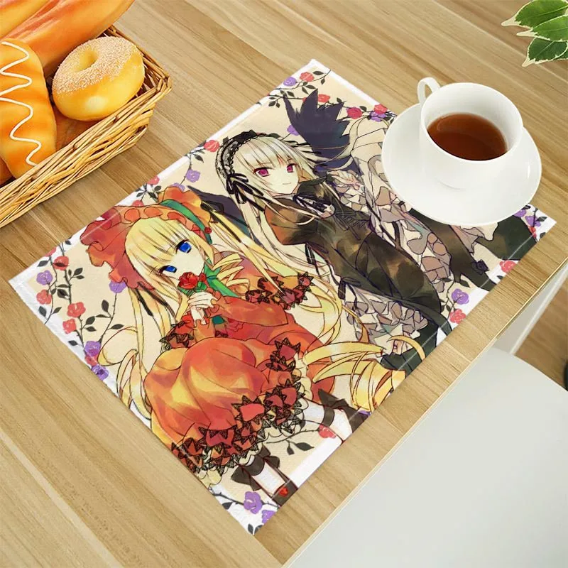 Rozen Maiden PEACH-PIT Print Linen Dining Table Mats Alphabe