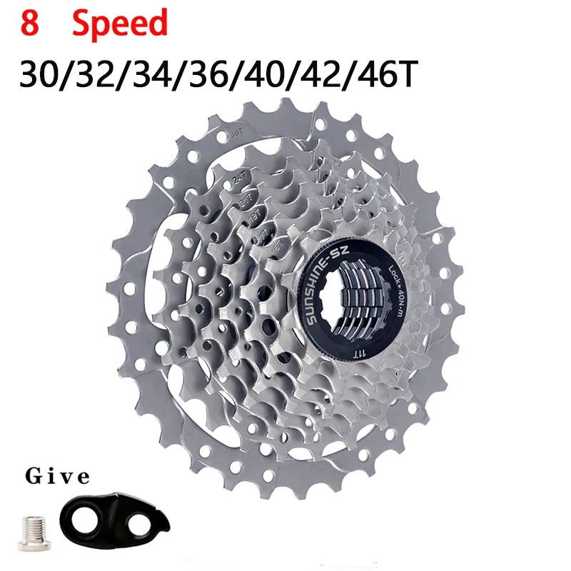 Sunshine MTB Mountain Bicycle 8 Speed Cassette 8v Sprocket Lightweight 30T 32T 34T 36T 40T 42T 46T Freewheel Chains bike part