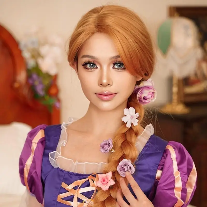 Nieuwe volwassen vrouwen lang haar prinses kostuum pruik steil haar super lang gouden Halloween Street Dr up Par Accory