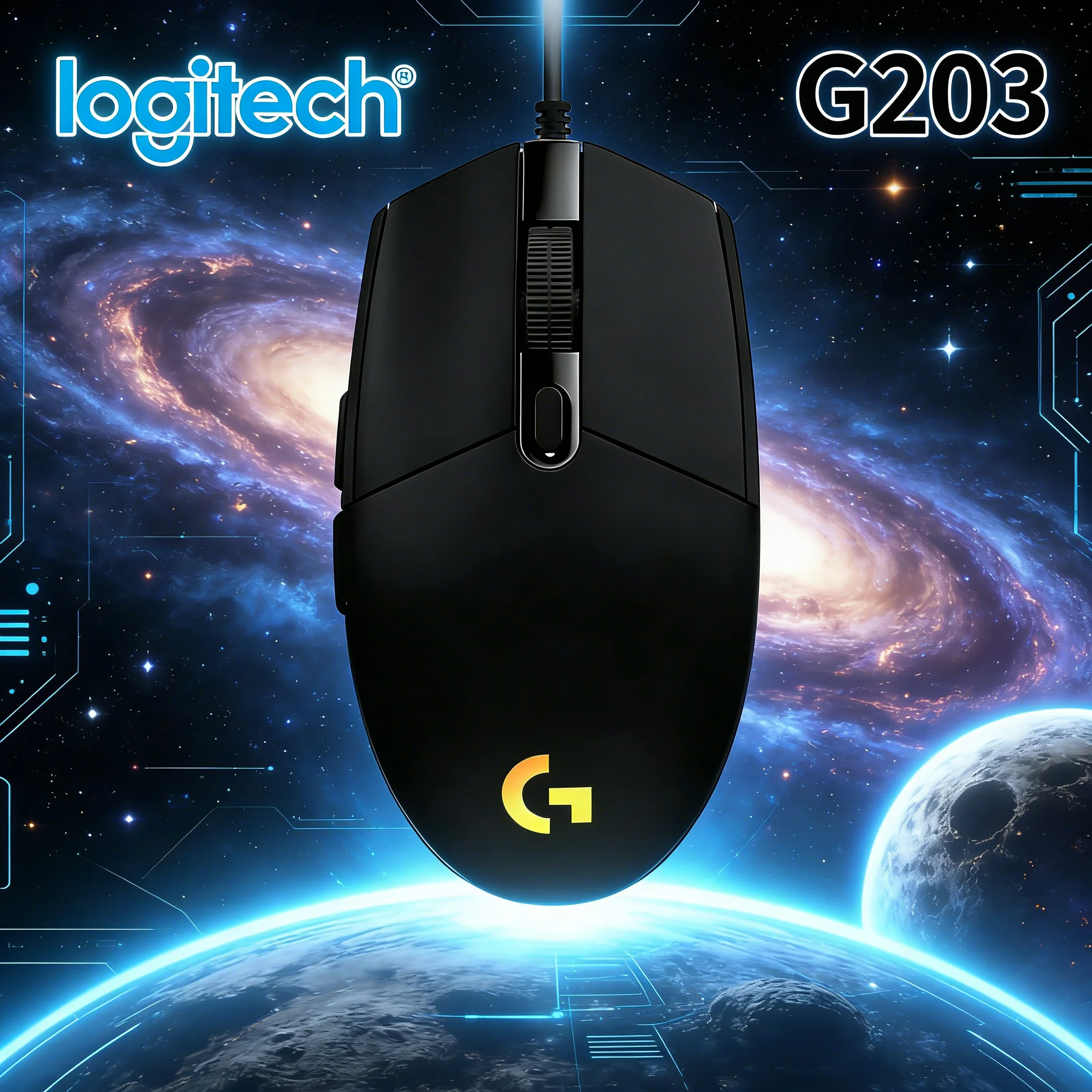 

Игровая мышь Logitech G203 проводная, 200-8000 DPI, 16,8 млн RGB-цветов, настраиваемые цвета, ножки из PTFE, 6 программируемых кнопок для киберспорта