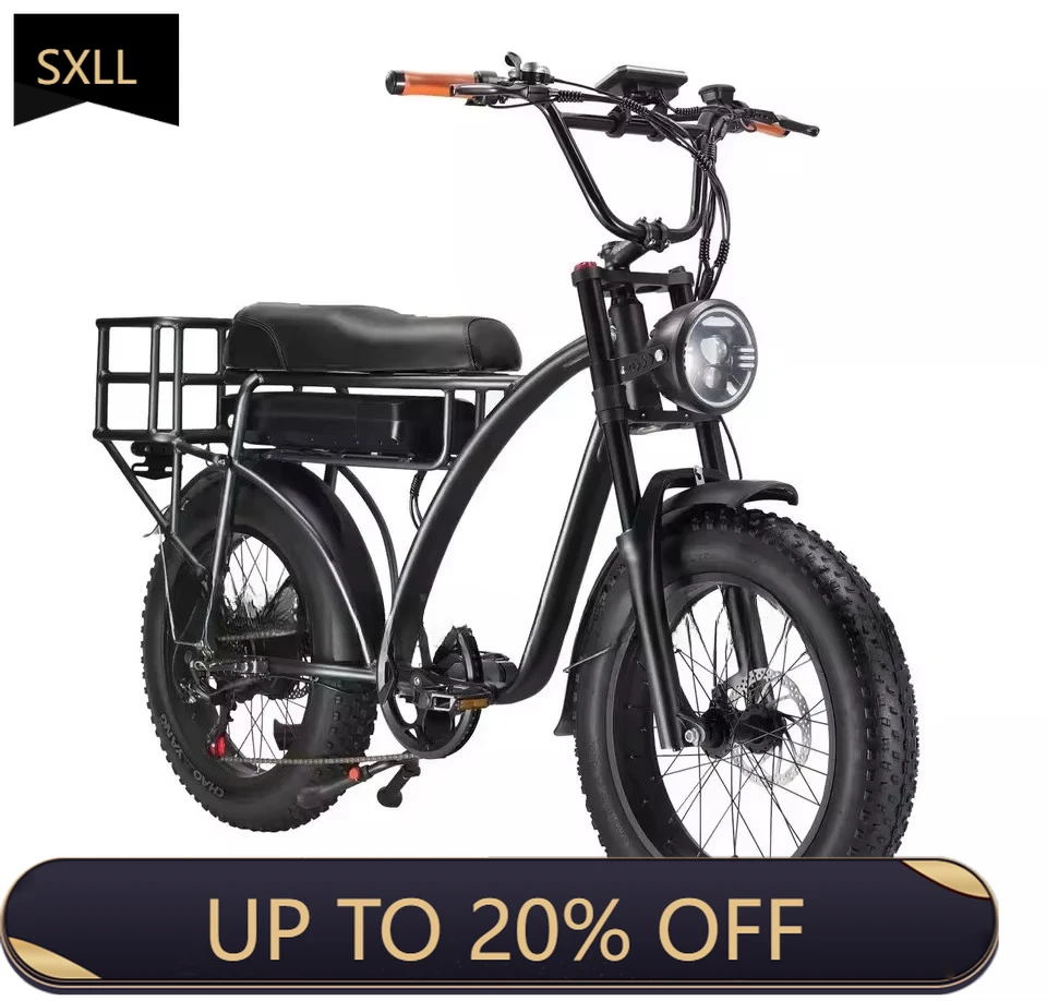 

Электрический багги SXLL 2000W/1000W с 26-дюймовыми широкими шинами, грузовой электровелосипед, горный/городской велосипед с 7-скоростной трансмиссией Shimano.